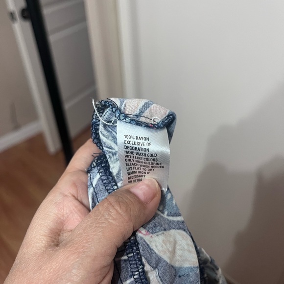 New Directions Floral Jumpsuit - Blue and Brown - Picture 5 of 5